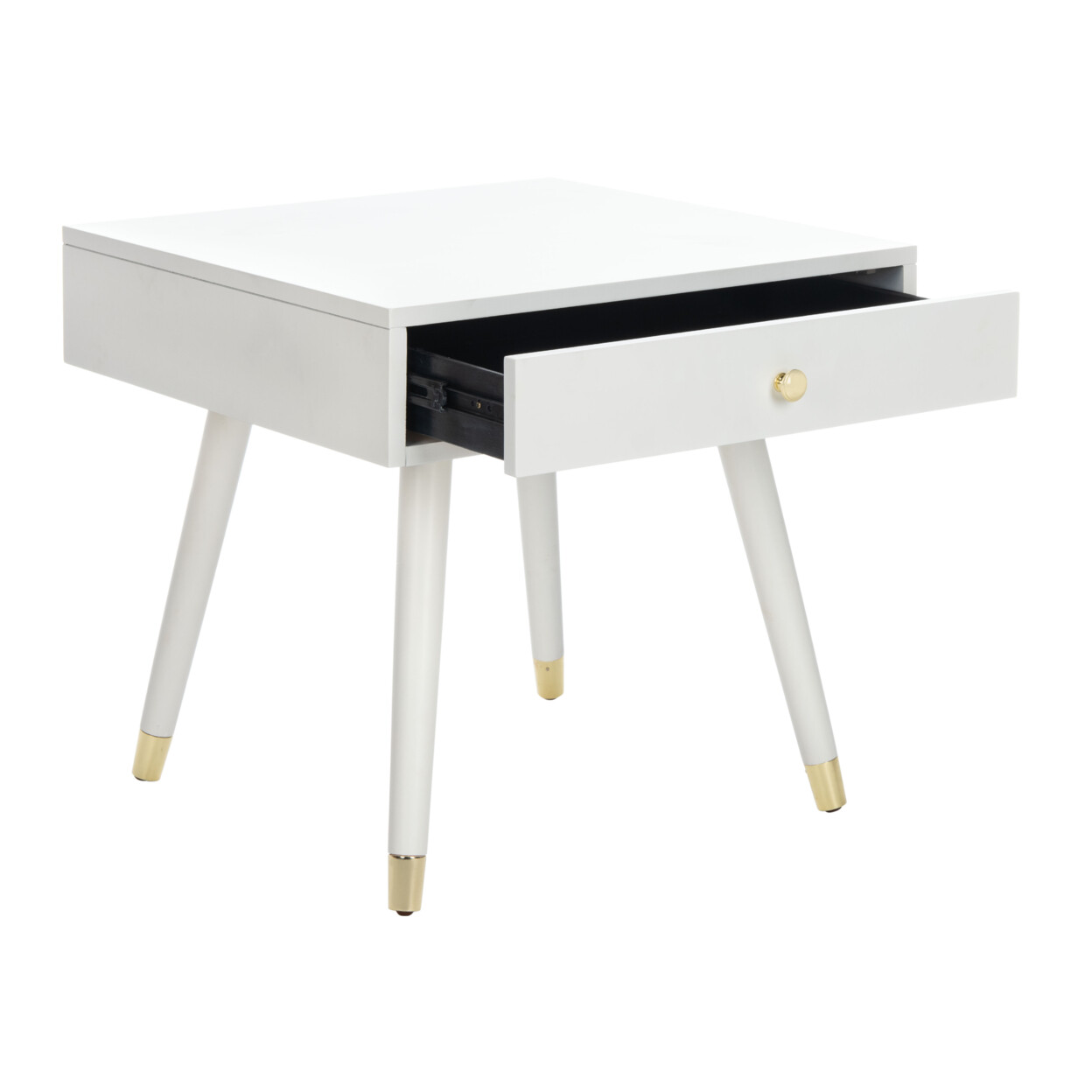 SAFAVIEH Levinson Gold Cap End Table | White / Gold |