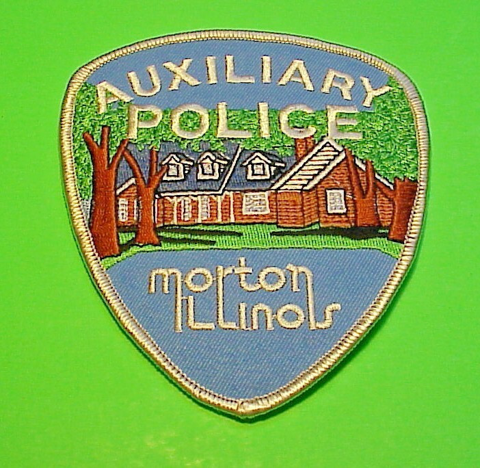 MORTON  ILLINOIS  IL  AUXILIARY   POLICE PATCH  4 5/8"   FREE SHIPPING!!!
