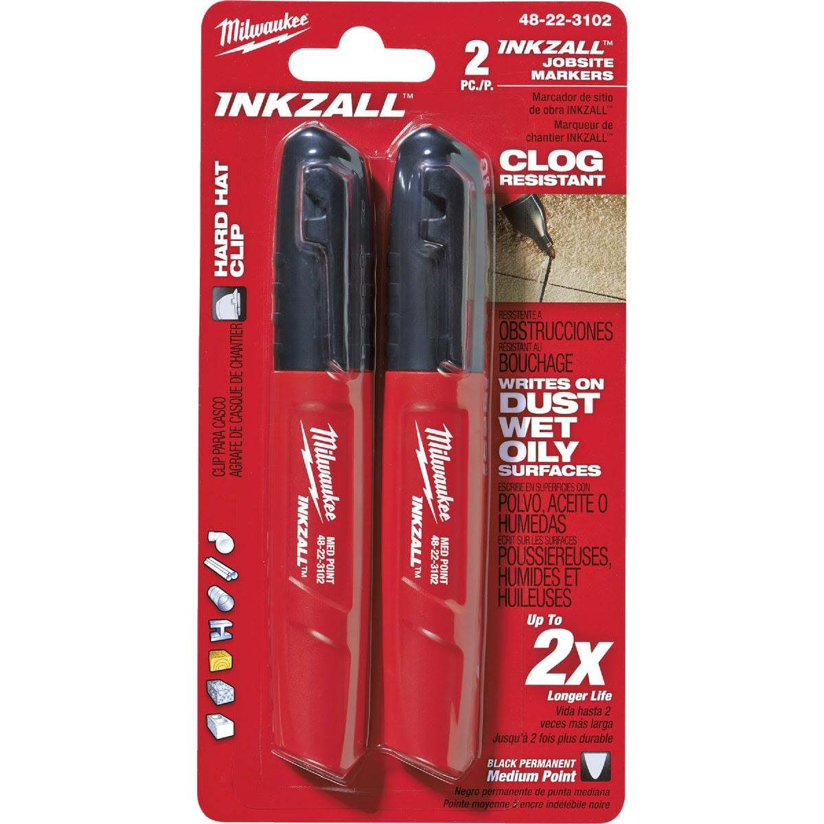 Milwaukee 48-22-3102 INKZALL™ Black Medium-Point Jobsite Marker