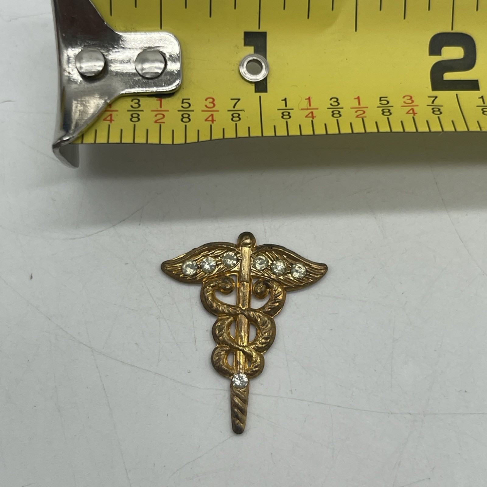 U.S. Military Homefront Sweetheart Medical Corps Rhinestone Painted Pin No Back
