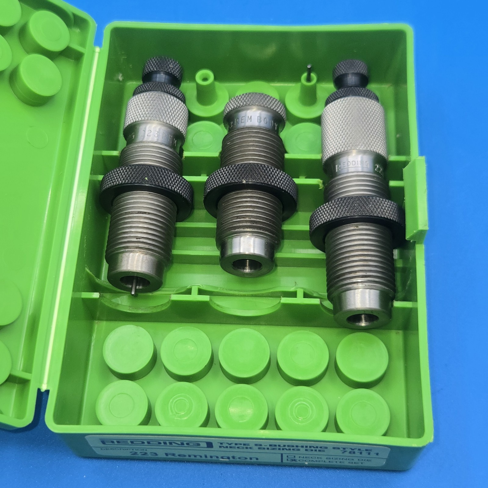 78111 REDDING 3-DIE TYPE-S BUSHING DIE SET - 223 REMINGTON