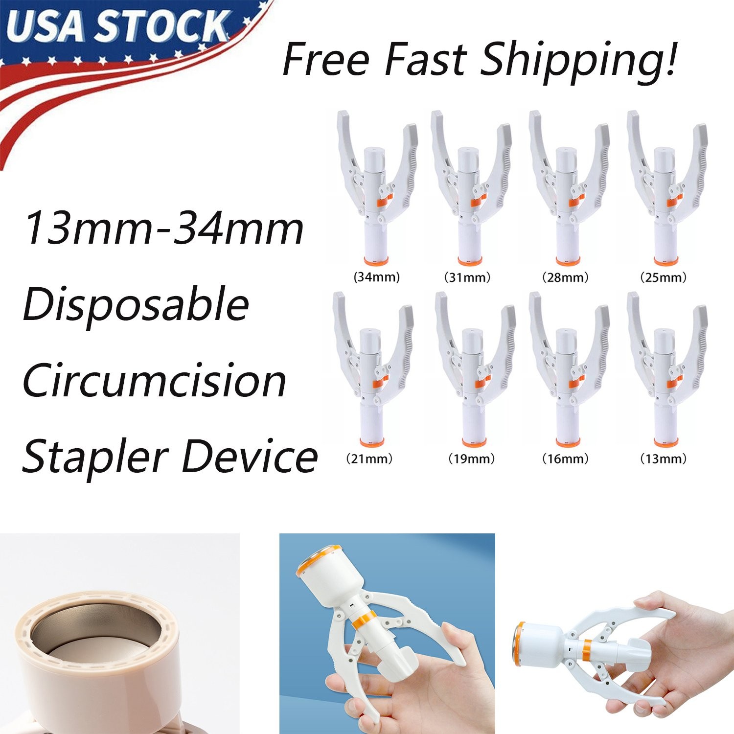 Disposable Painless Circumcision Instrument Circumcision Stapler Device 13-34mm