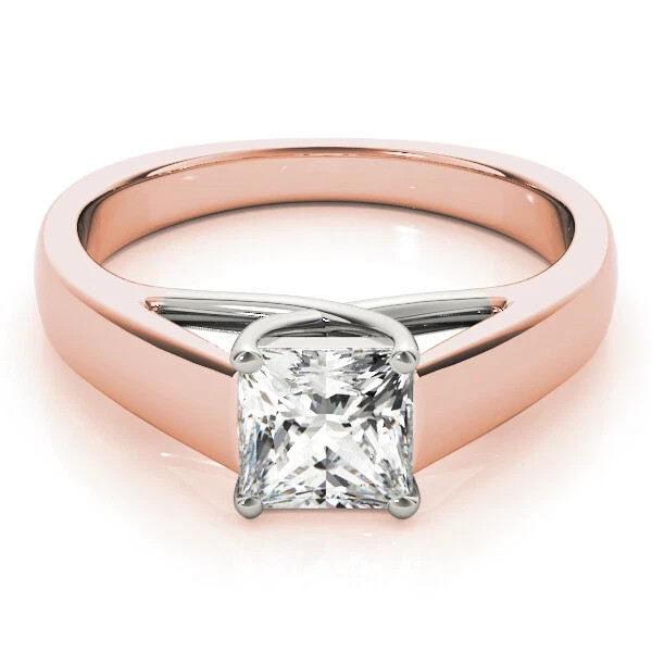 Lab-Created Princess Cut 1.95 Ct VVS1 Diamond Wedding Ring 14K Rose Gold Finish