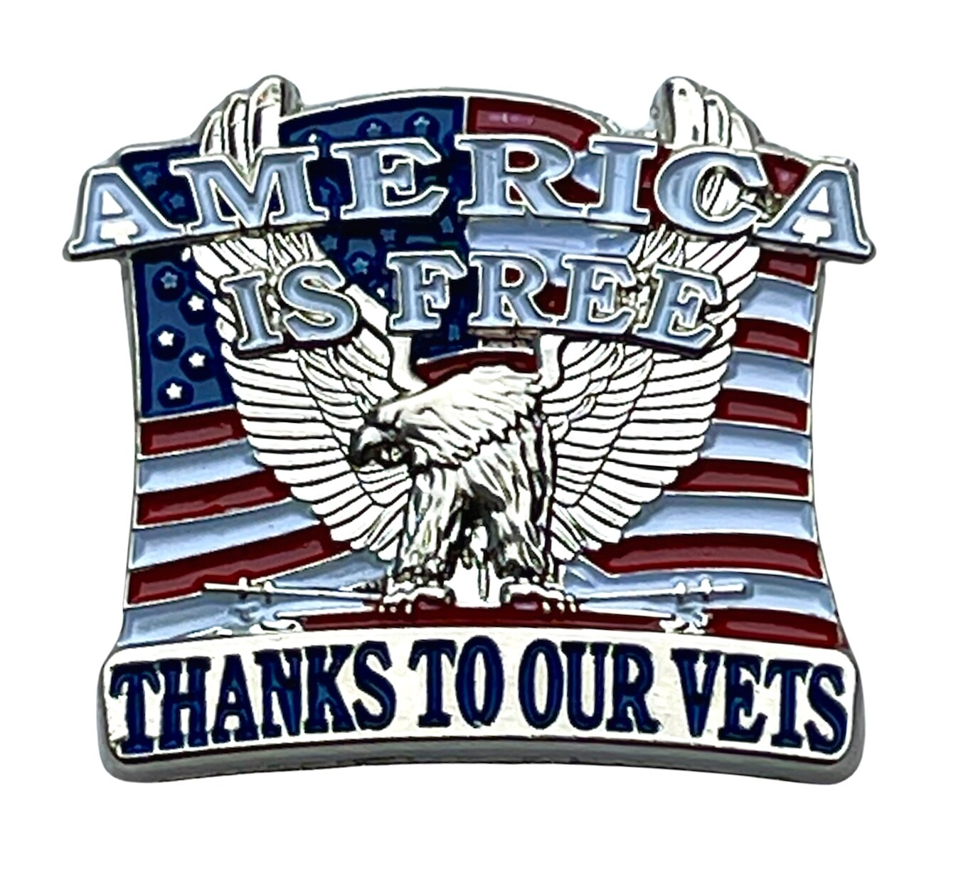 America Is Free Because Of Our Vets Flag Hat or Lapel Pin EE62687 F6D8M