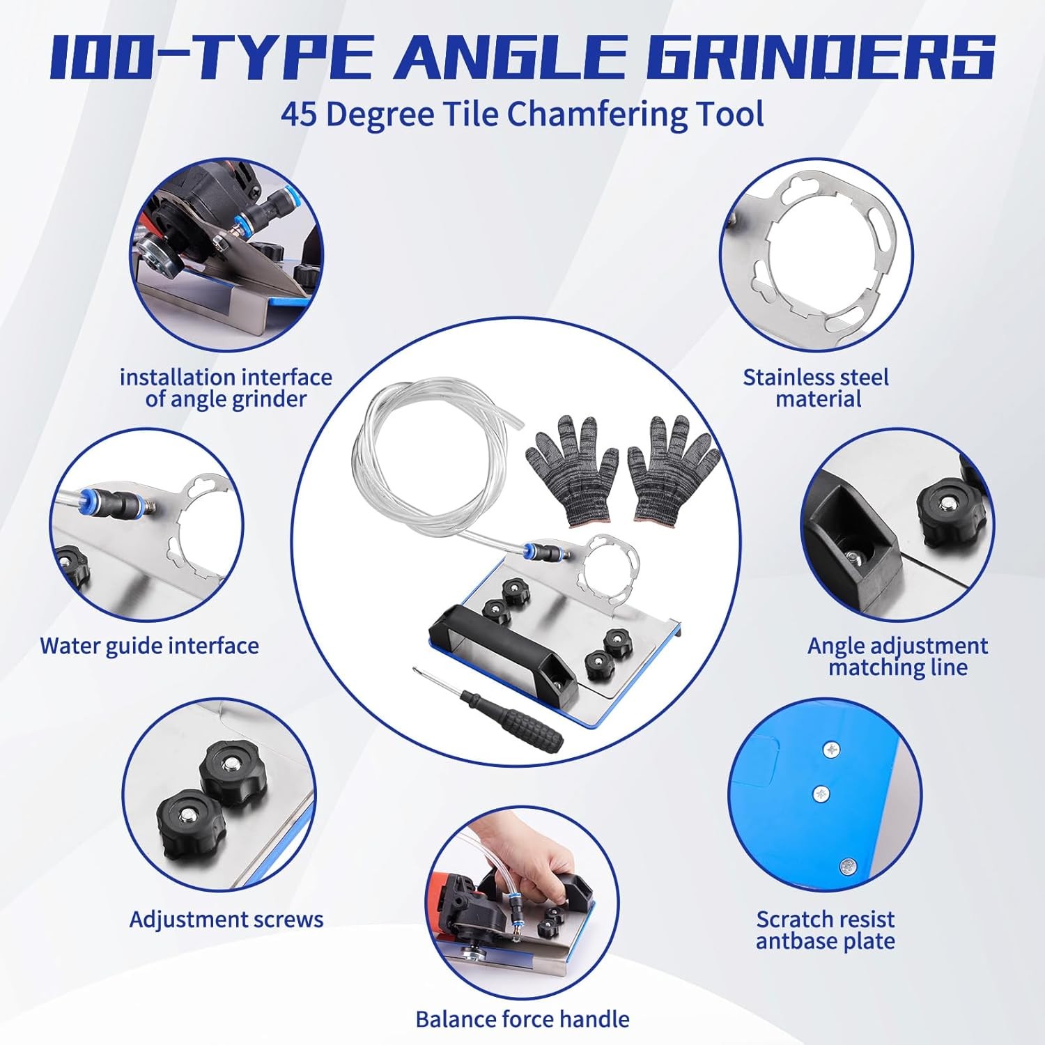 45 Degree Tile Chamfering Tool,Angle grinder stand for 45-degree chamfer cutting