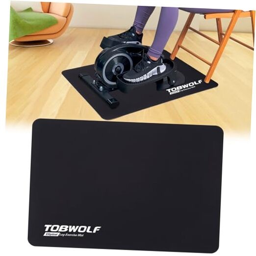 Non-Slip Workout Mat for Ellipse Leg Exerciser, Ellipse Machine Mat, Black