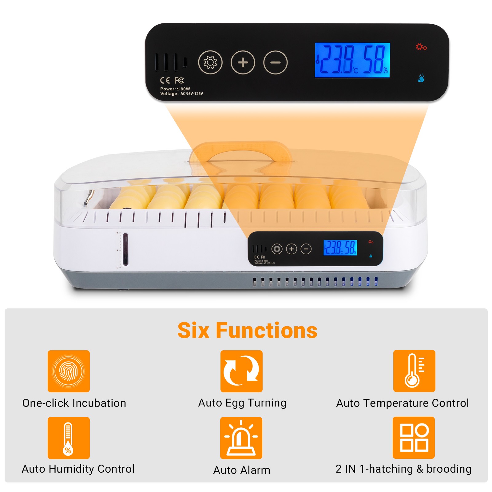 35 Egg Incubator with Automatic Egg Turning Egg Hatching Temp & Humidity Control
