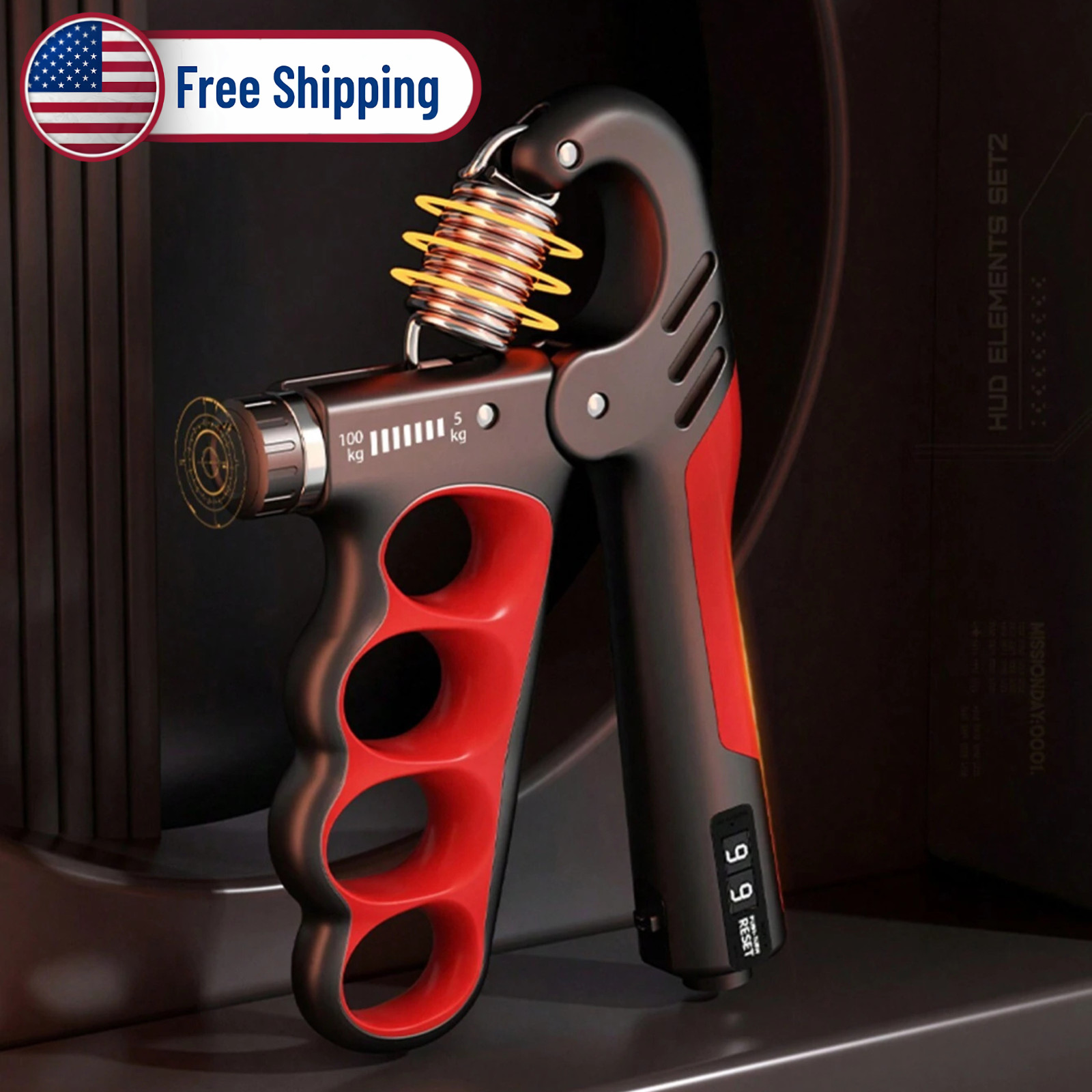 Adjustable Hand Grip Strengthener Wrist Forearm Trainer Automatic Counter 100KG