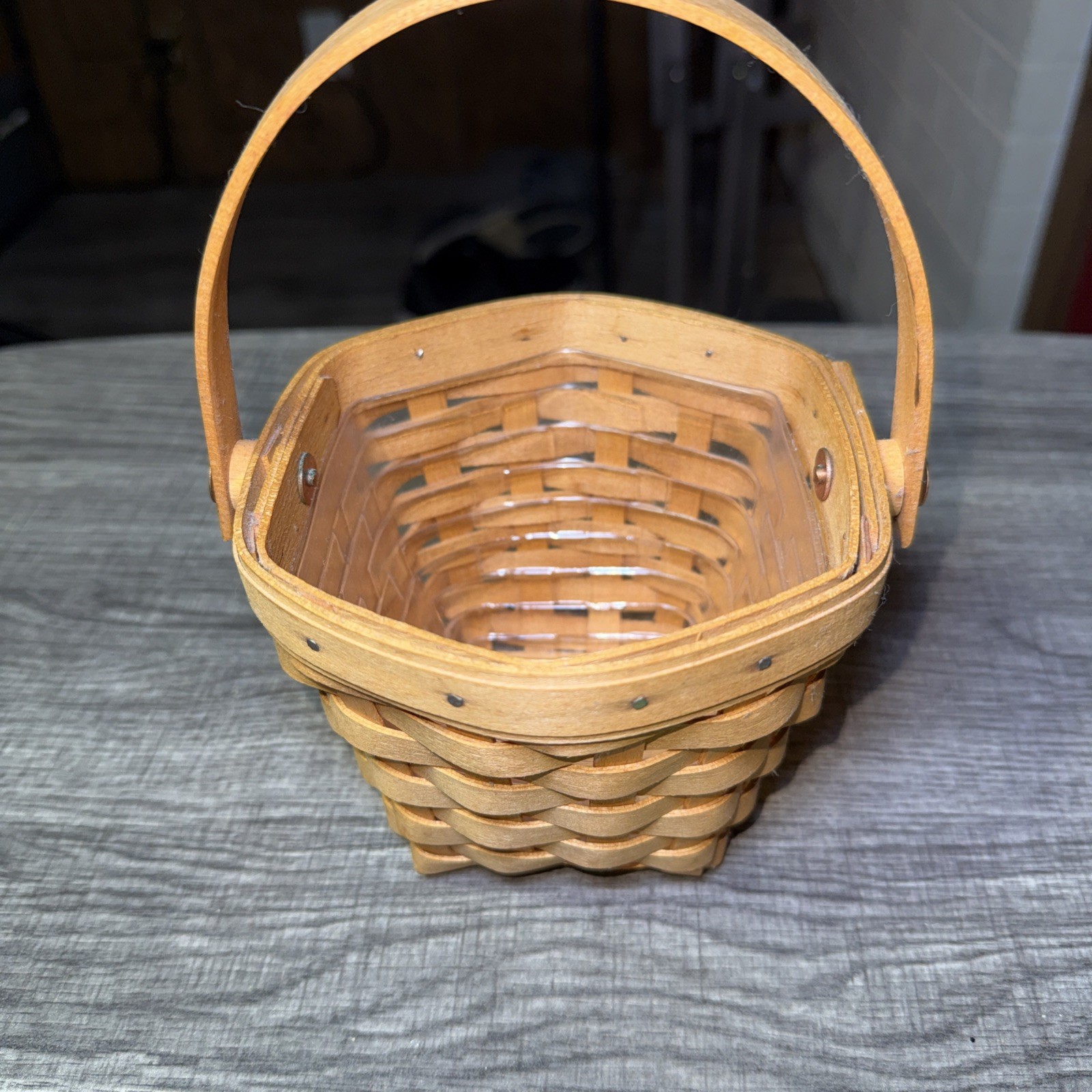 Vintage 2001 Longaberger Hexagon American Cancer Society Basket W/ Protector
