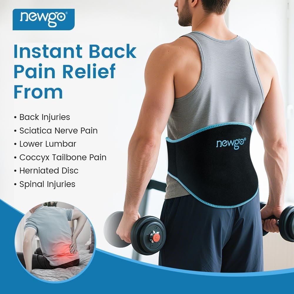 Gel Ice Pack for Back Injuries and Pain Relief, 2 Pack Lower Back Ice Pack Wrap