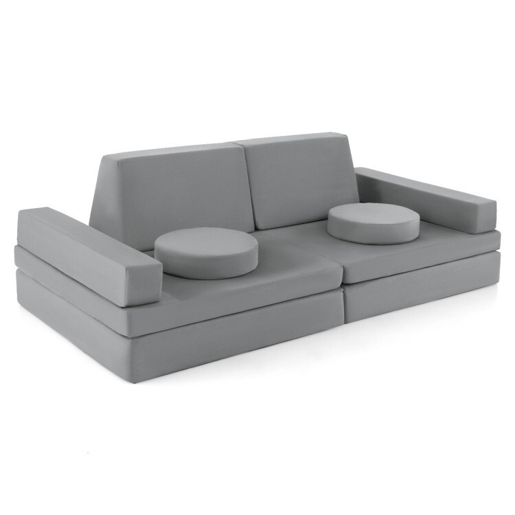 10-Piece Kids Play Couch Sofa with Portable Handle