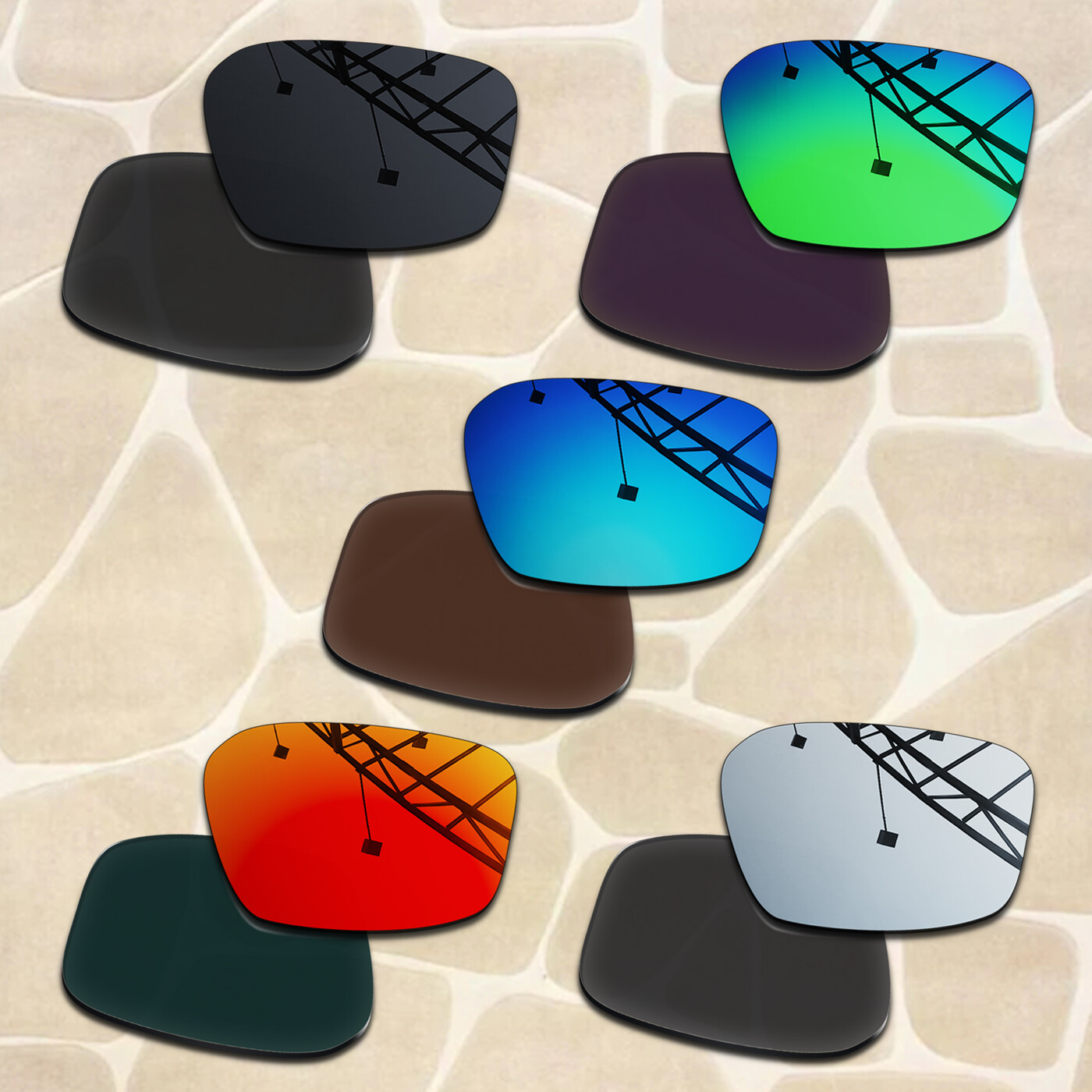 Anti-Scratch Polarized Replacement Lenses for Oakley Siphon OO9429 64mm Sunglass