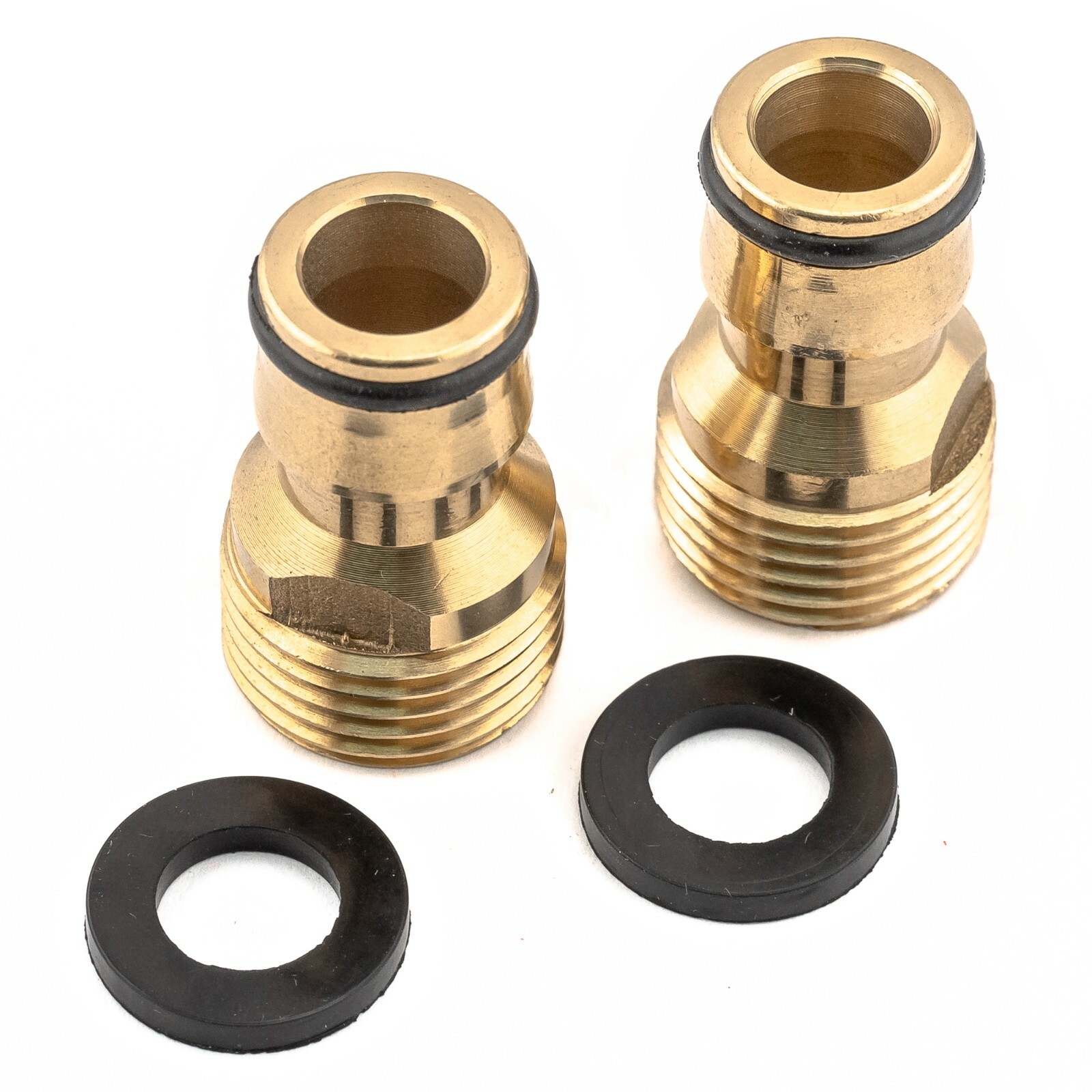 2pc Aus Brass Adaptor Male 15mm x 12mm Snap on Hose Tap Fitting Connector Garden