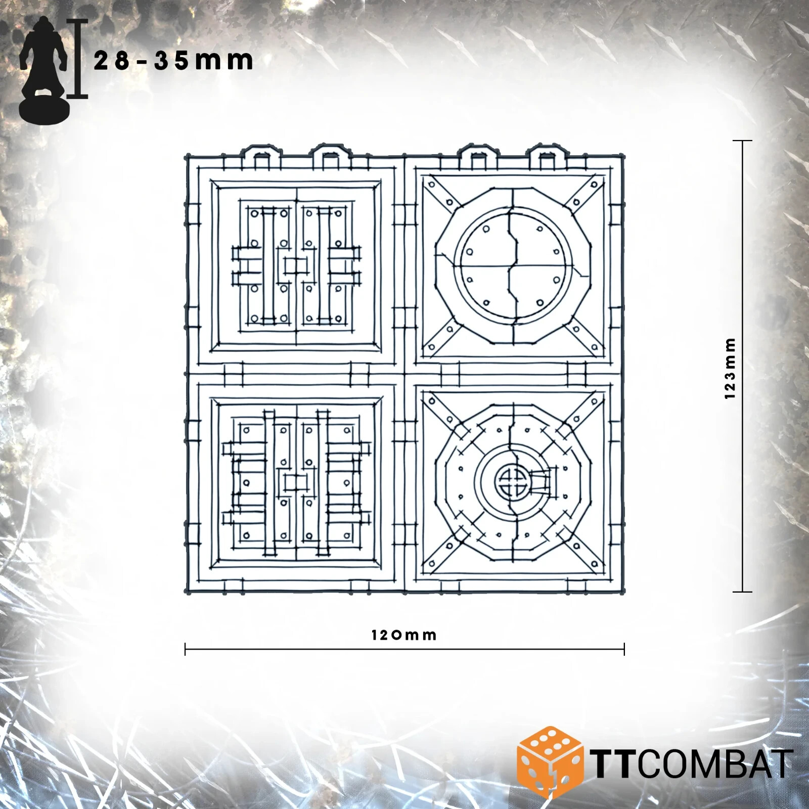 TTCombat TTSCW-SFG-166 Goliath Container Wall (Sci-Fi Gothic) Terrain Kit