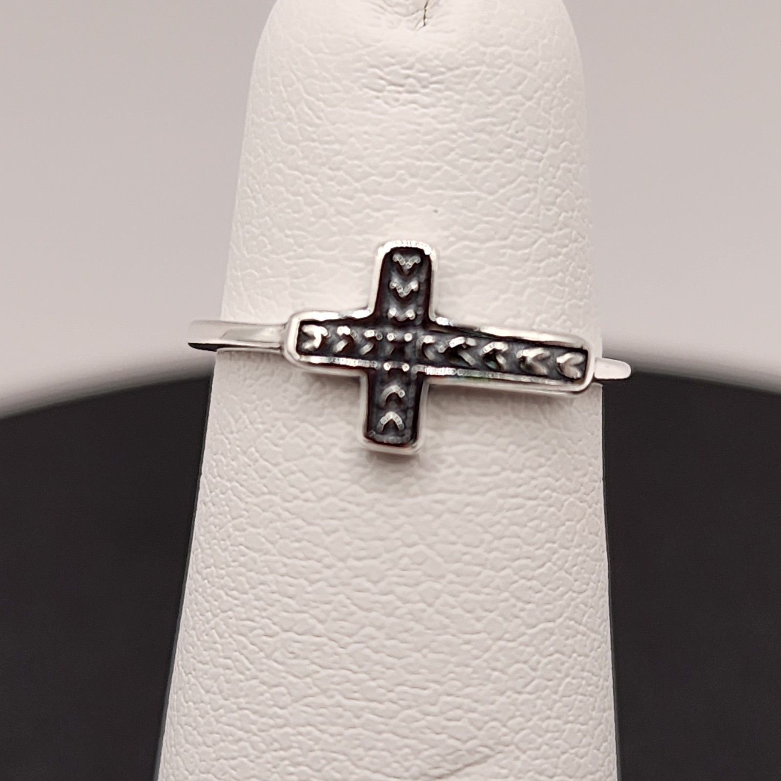 925 NEW Sterling Silver TOE Ring CROSS 7mm