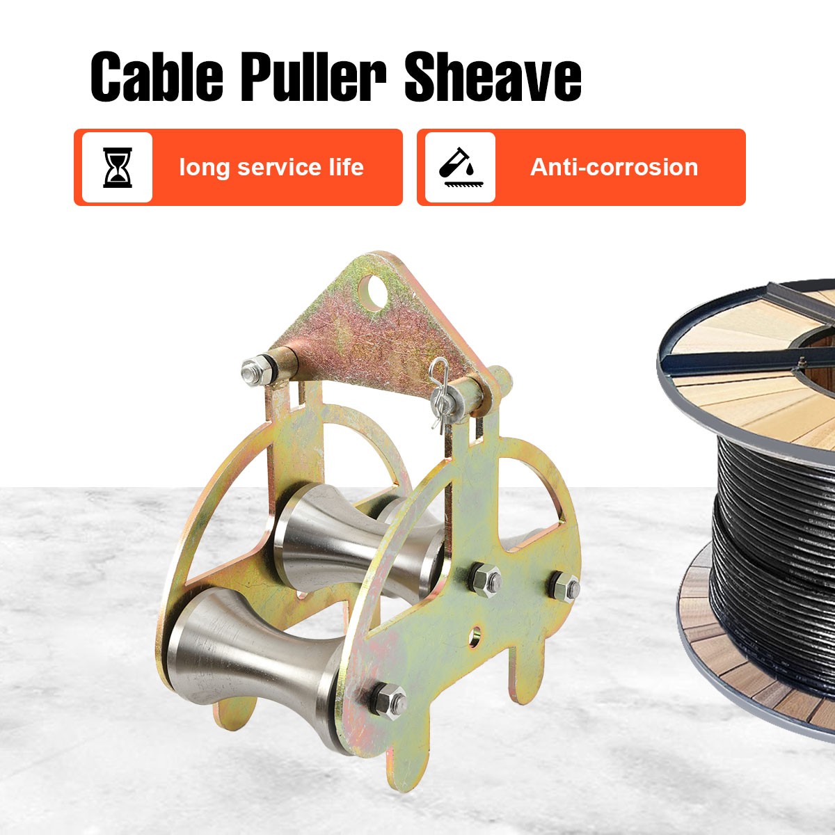 Heavy-Duty Steel Cable Puller Sheave for Cable Laying High-Load Smooth Pulling