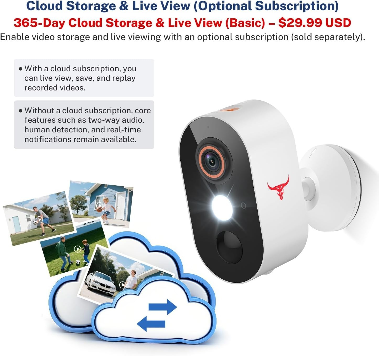 2 Pack Wireless Security Camera System Smart Night Vision Outdoor WiFi Cameras