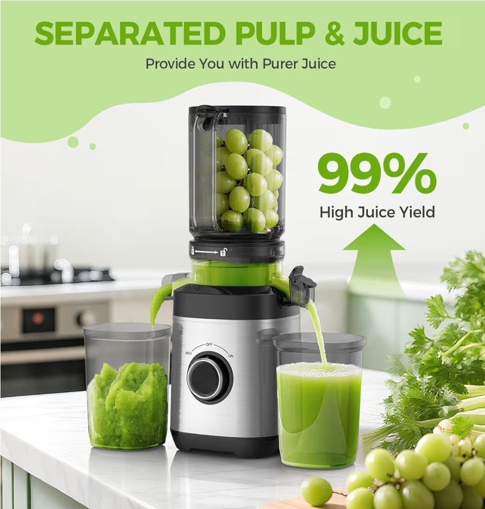 NIB PSIIDAN 100 Watts Cold Press Juicer with Wide Chute Slow Masticating Juicers
