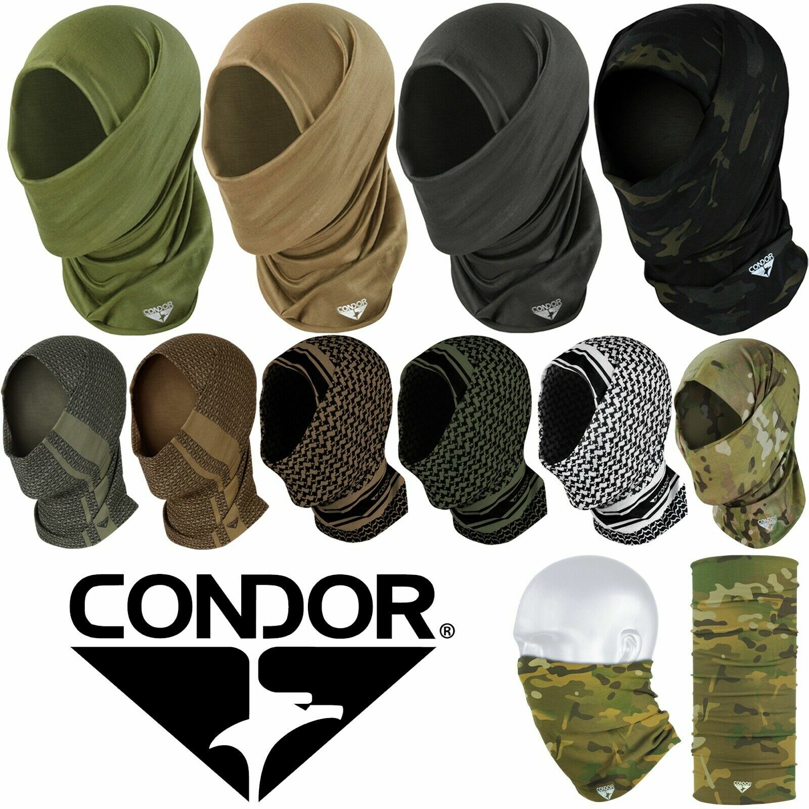 Condor 212 Balaclava Multi Wrap Anti Static Moisture Wick Bandanna Ski Face Mask
