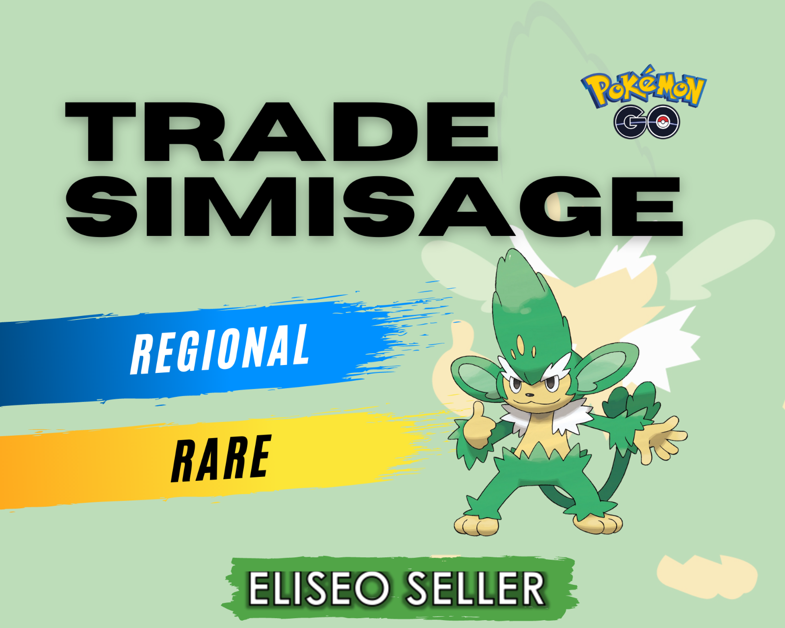 Pokemon Simisage GO - Trade Simisage - Regional Unova - 20k Stardust - SAFE