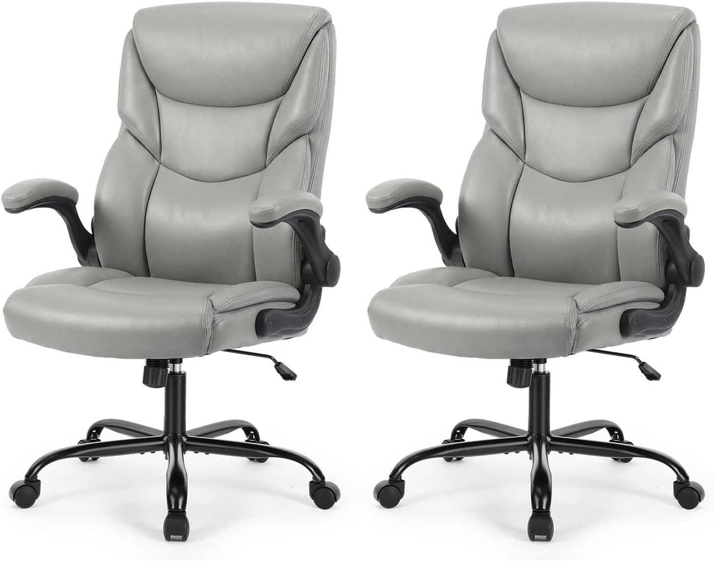 Office Chair Set of 2, Heavy Duty Desk Chair, PU Leather | Ergonomic High Back T