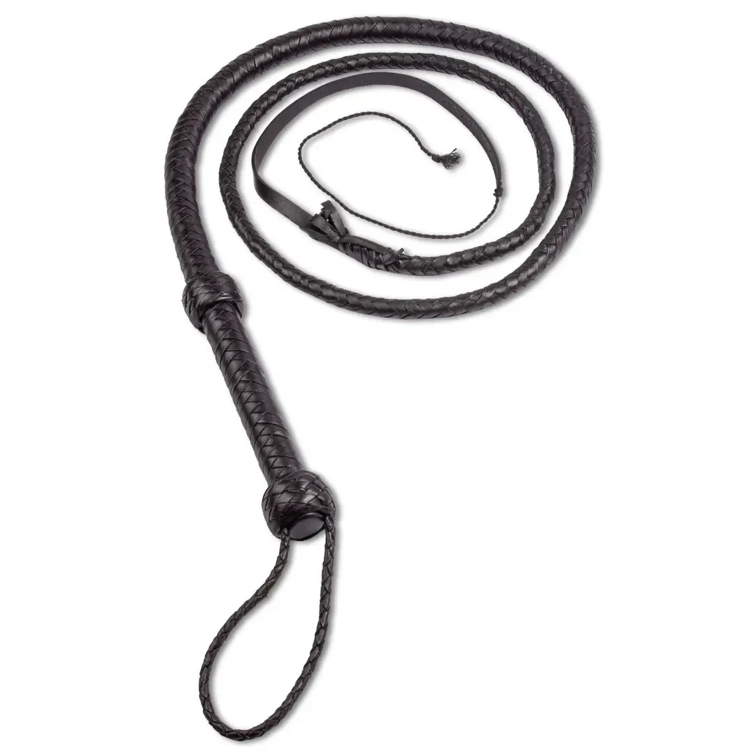 Indiana Jones Genuine Leather Black 4 Ft, 6 Ft, 8 Ft, 10 Ft Bull Whip
