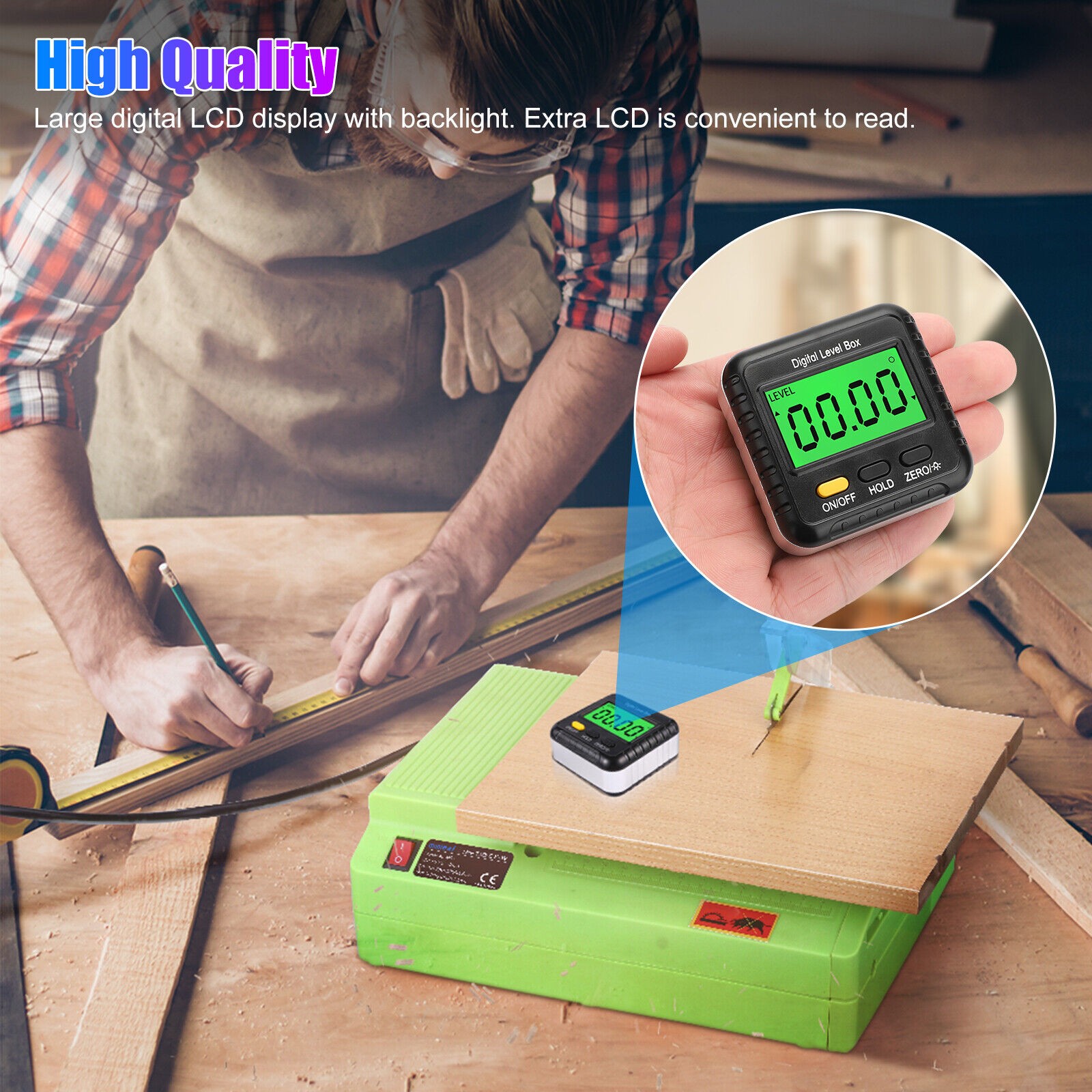 1 PC 4*90° Magnetic Digital Level Box LCD Angle Finder Protractor Inclinometer