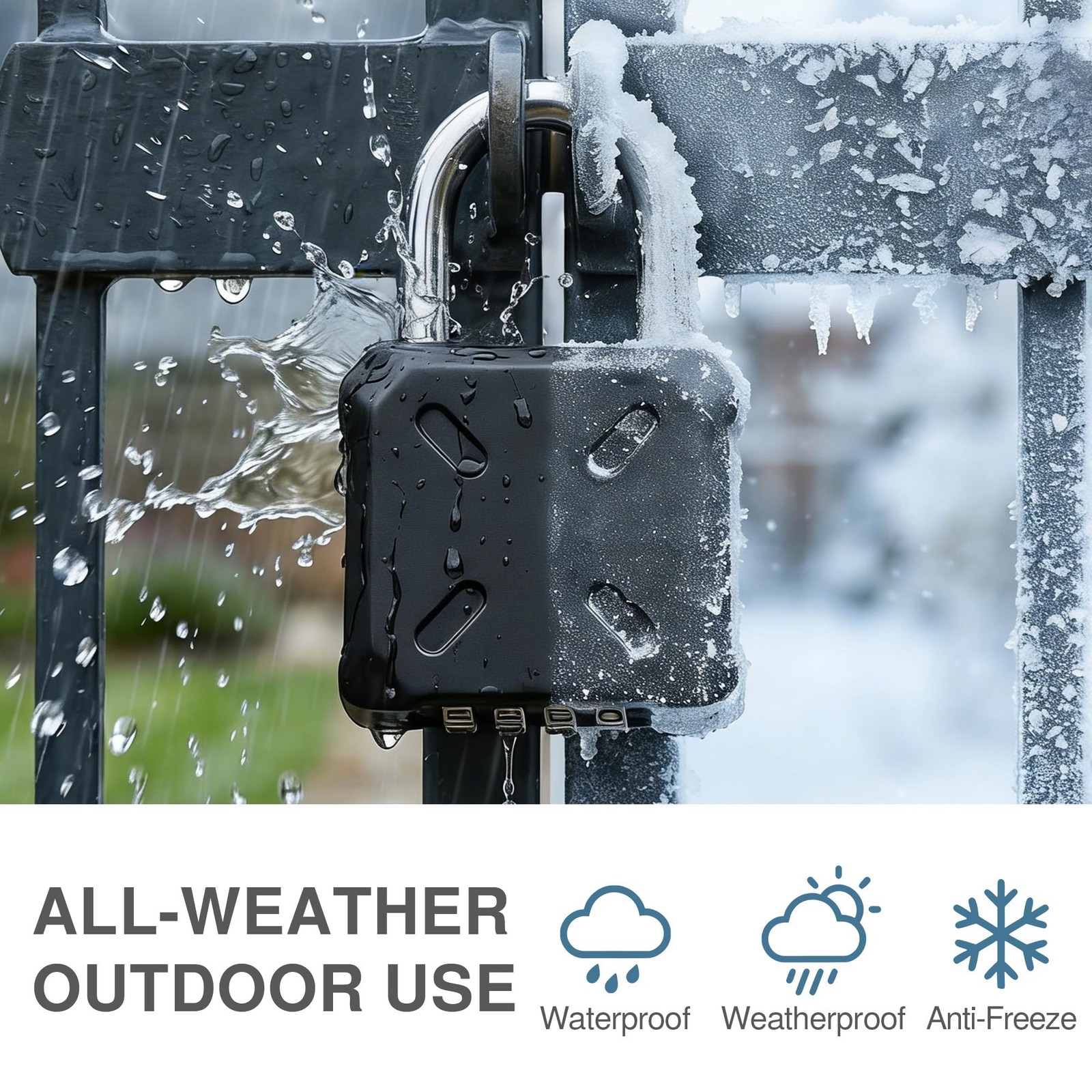 Puroma Combination Lock Heavy Duty Outdoor Padlock, Security Customizable 4