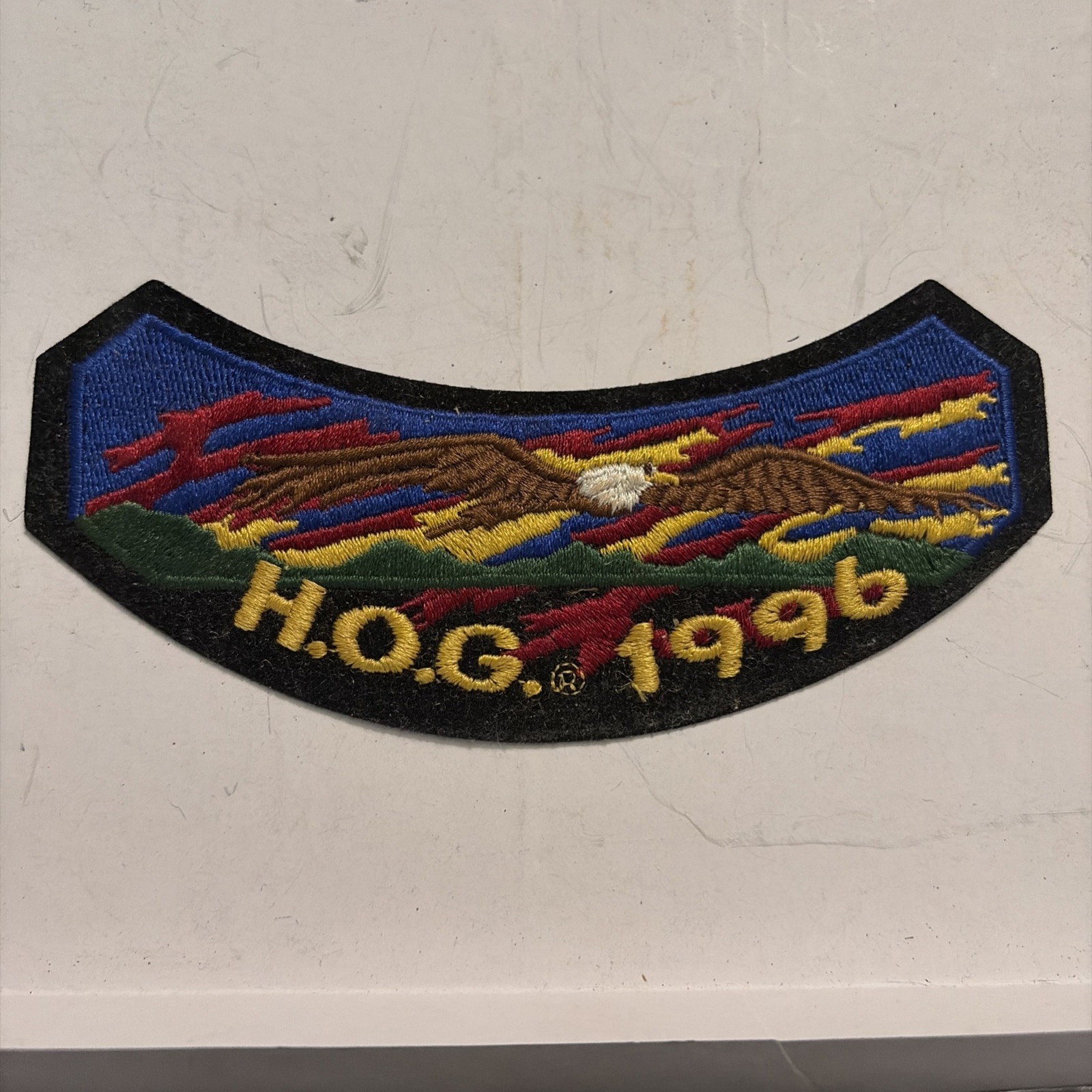 HARLEY DAVIDSON HOG 1996 Rocker PATCH HARLEY OWNERS GROUP Box1-11