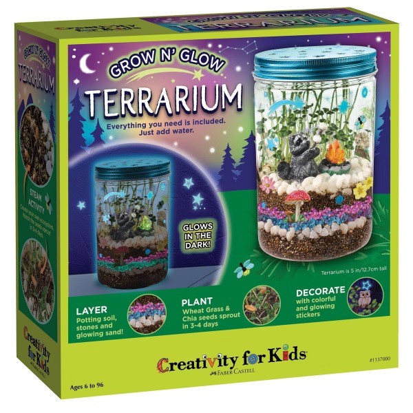 Grow N' Glow Terrarium: Science Kit for Kids, Educational Toy, Includes Jar