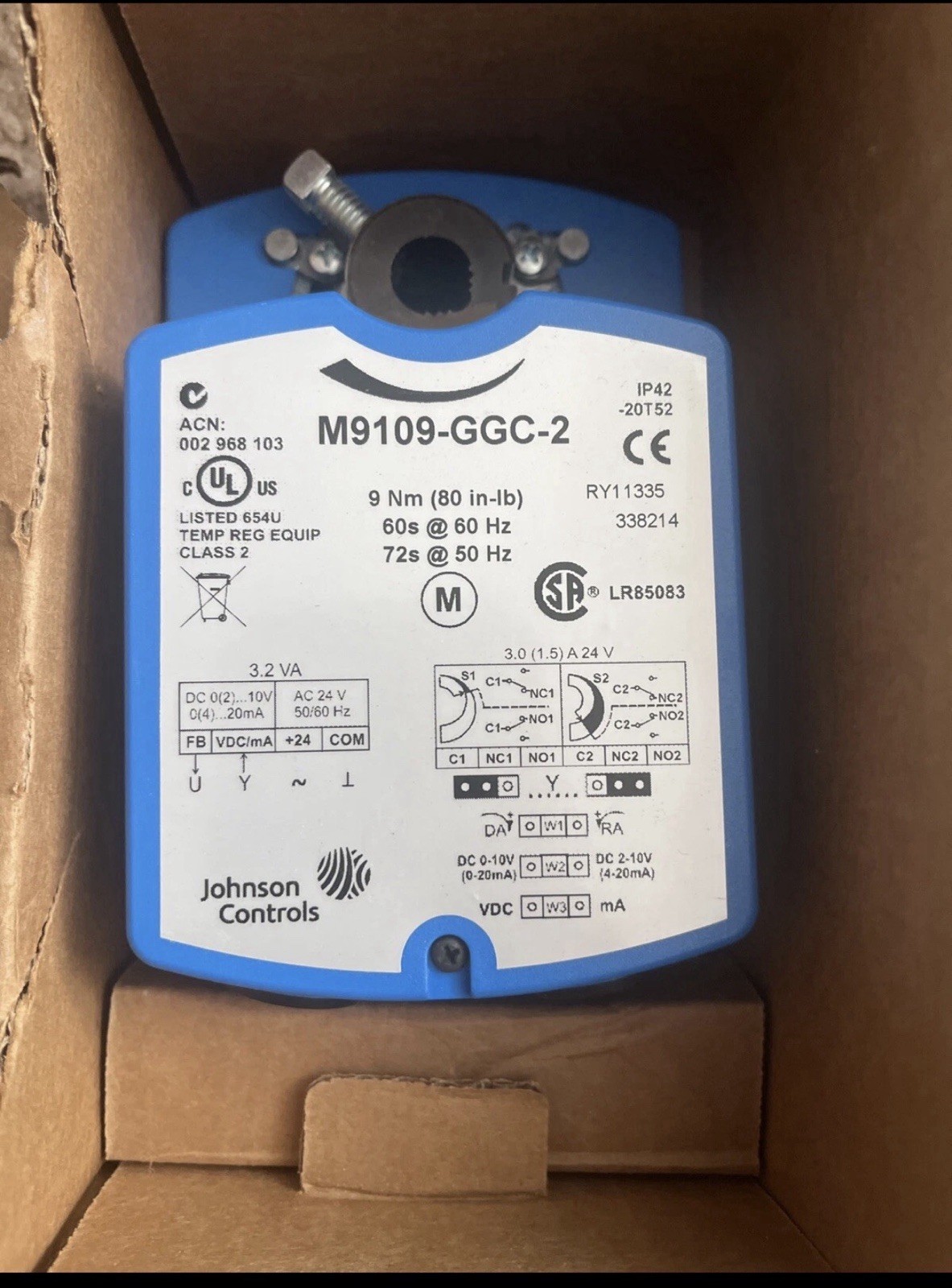 Johnson Controls / Electric Non-Spring Return Actuator / M9109-GGC-2