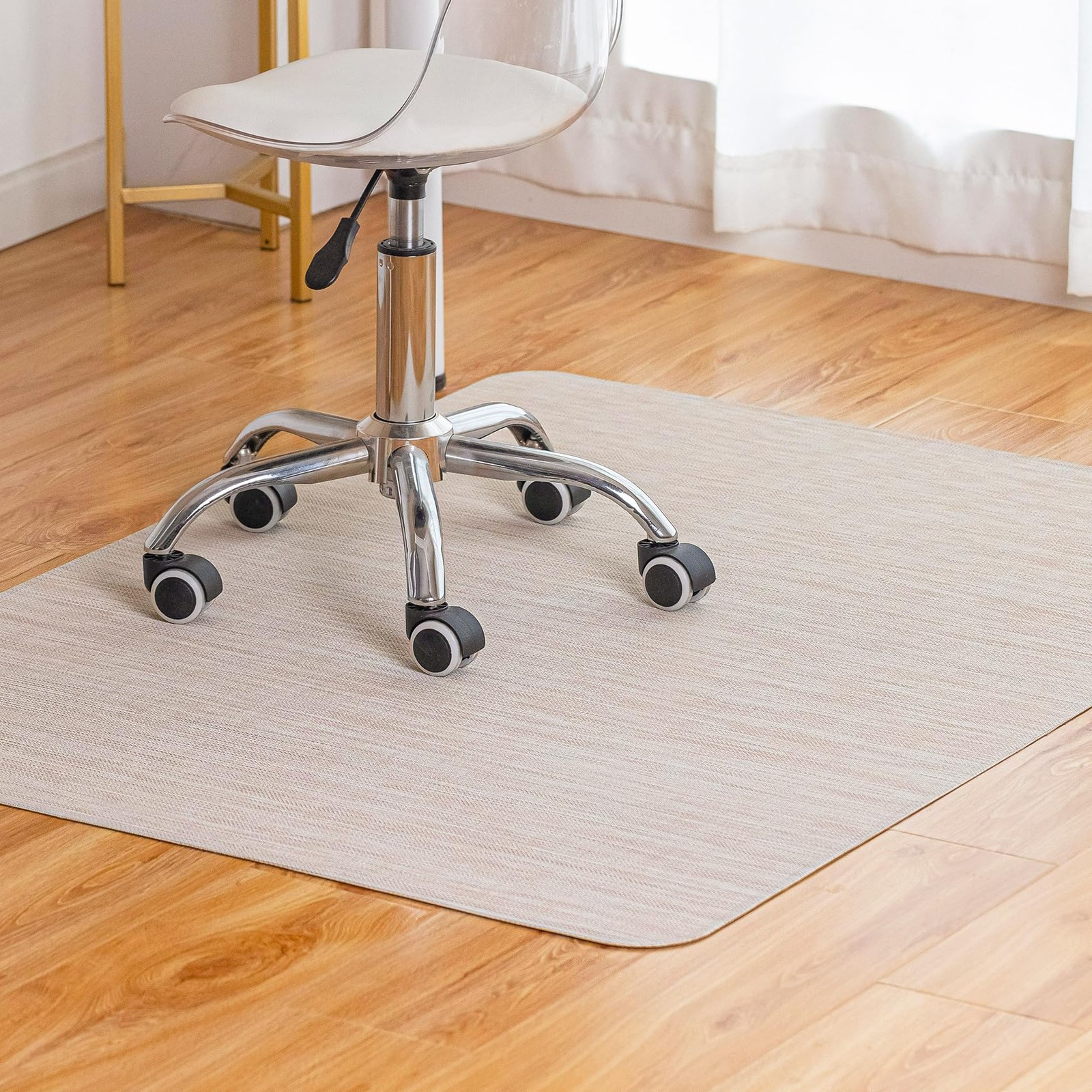 Baroyal Office Chair Mat for Hardwood Floor Under Desk 36" x 48", Parchment
