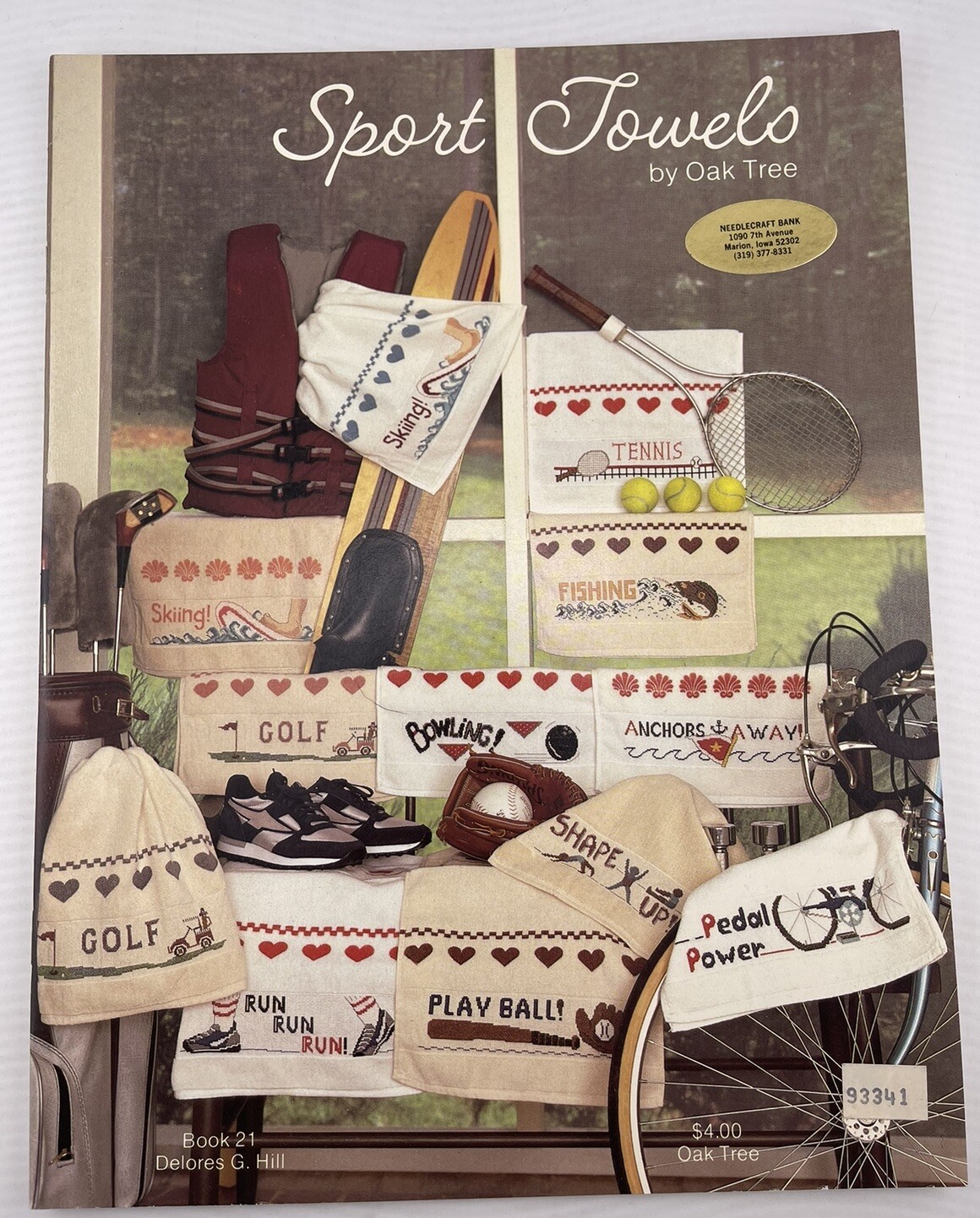 Vintage Cross Stitch Patterns, Sport Towels by Oak Tree, Delores G Hill Book 21