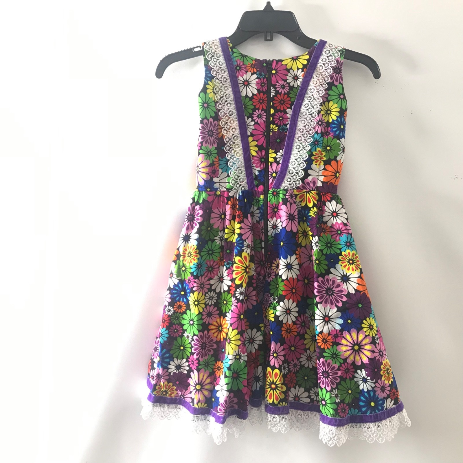 Girls Size 6 Dress Handmade African Print Ankara A-Line Flare Sleeveless  Ethnic