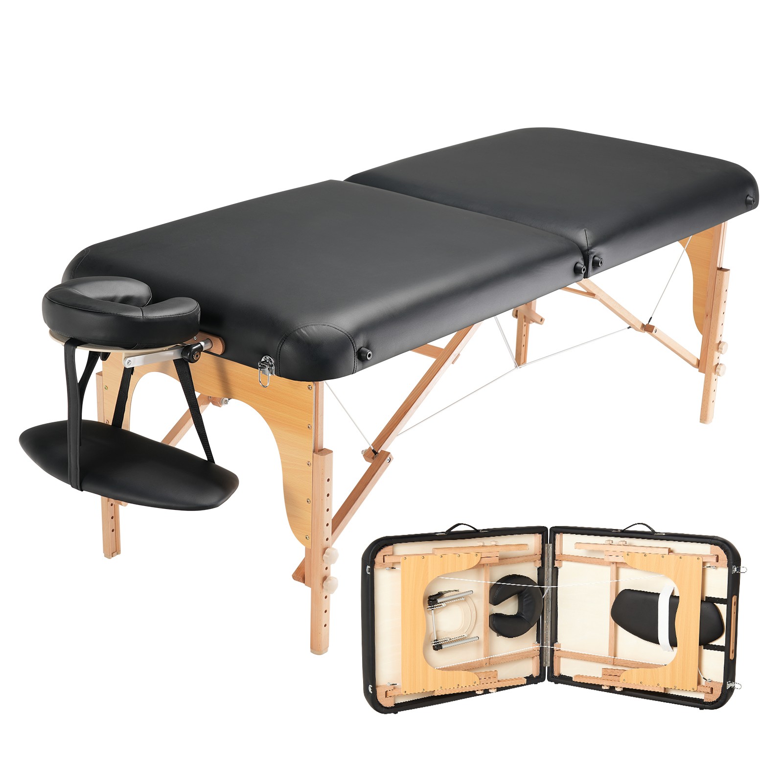 VEVOR Professional Massage Table 30" W Portable 2 Folding Massage Table 750LBS