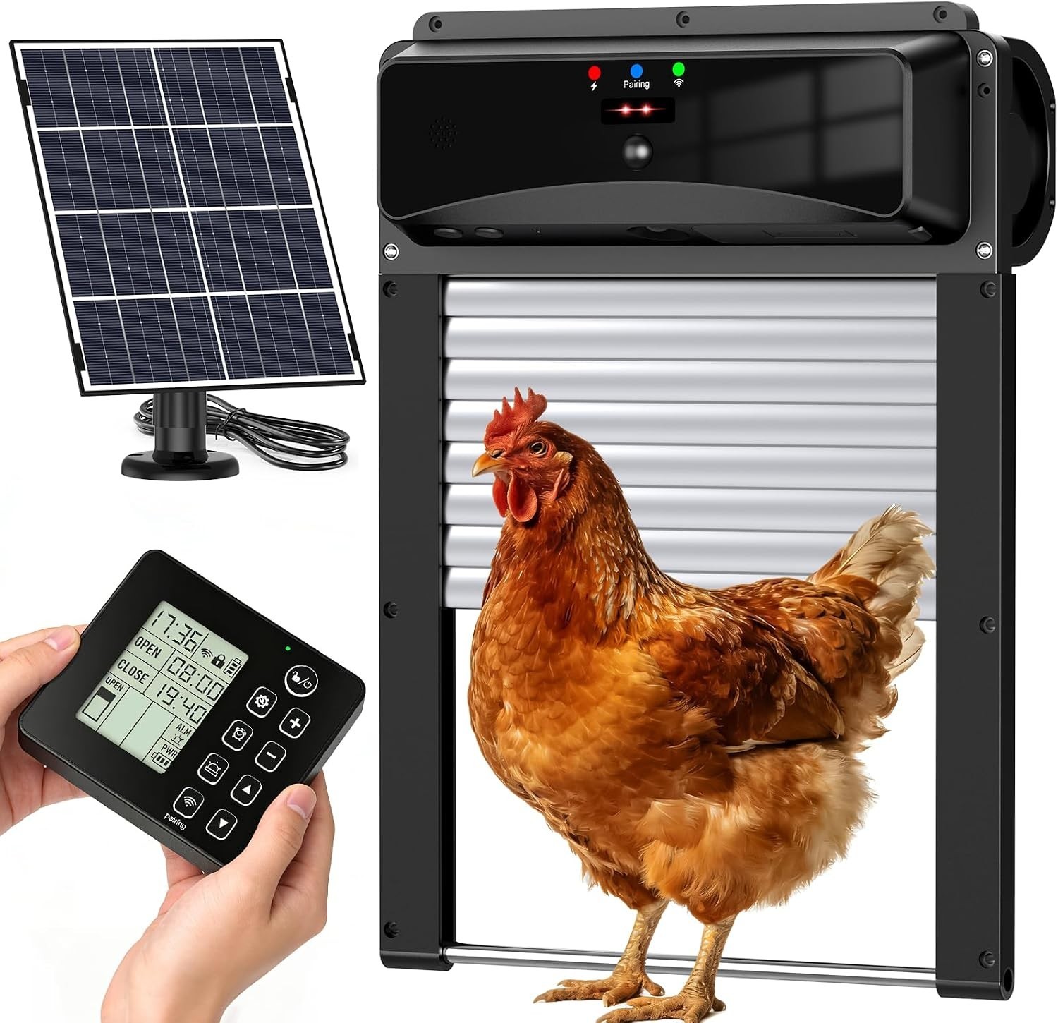 VEVOR DC & Battery Powered Automatic Chicken Coop Door Opener Light Sensor Timer