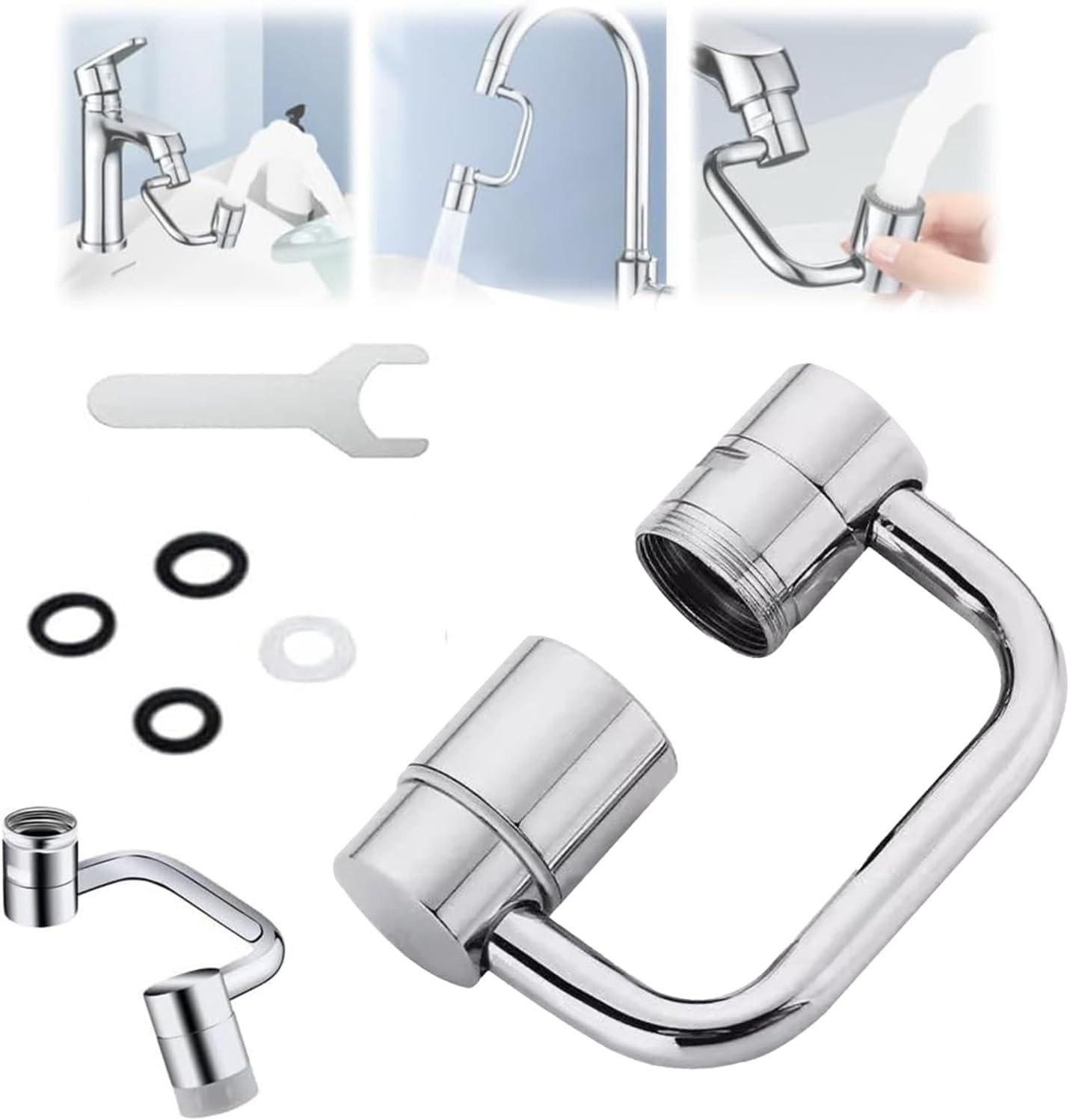 Tap Extender for Kitchen Sink Universal,1080° Rotating Aerator,Durable Splash