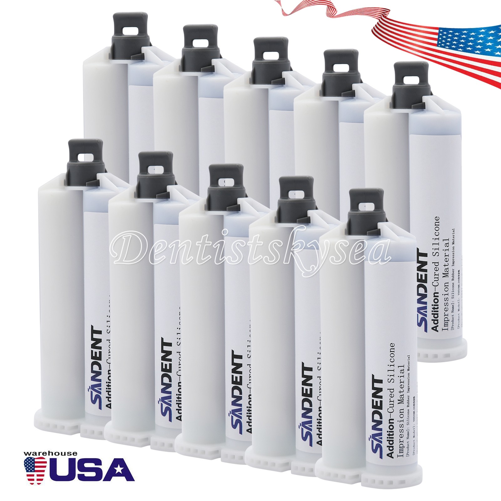 10Packs MEDIUM BODY Impression Material FAST SET 50ml Cartridges VPS+Mix Tips