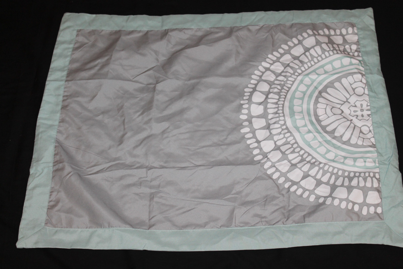 Room Essentials Pillow Sham Aqua Gray White Std Queen nwop #064