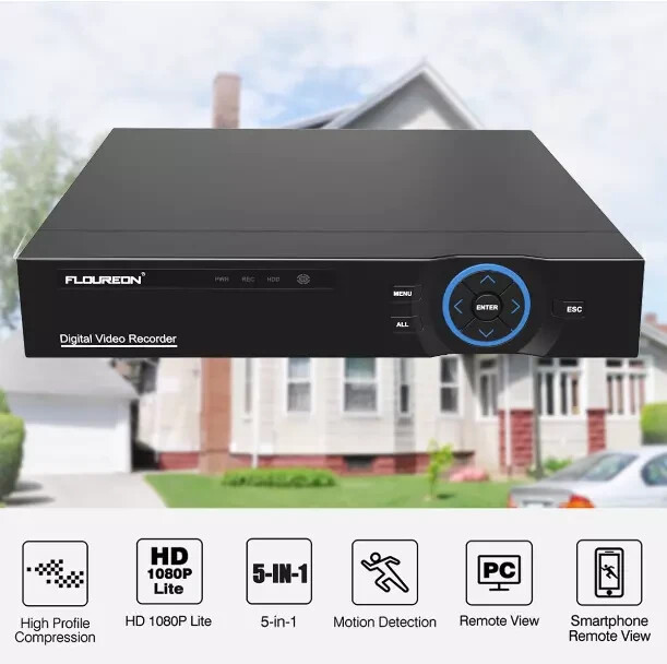 Smart CCTV DVR 4 CH HD 1080P Digital Video Recorder + 4 BNC cables (No HDD)