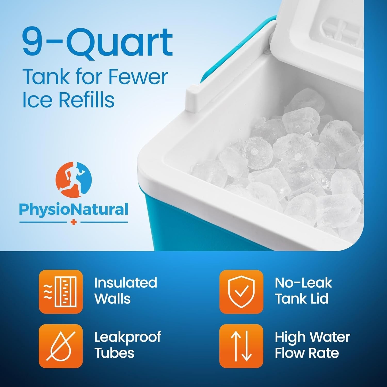PhysioNatural Cold Therapy System Shoulder 9 Quart Ice Water Circulation Unit