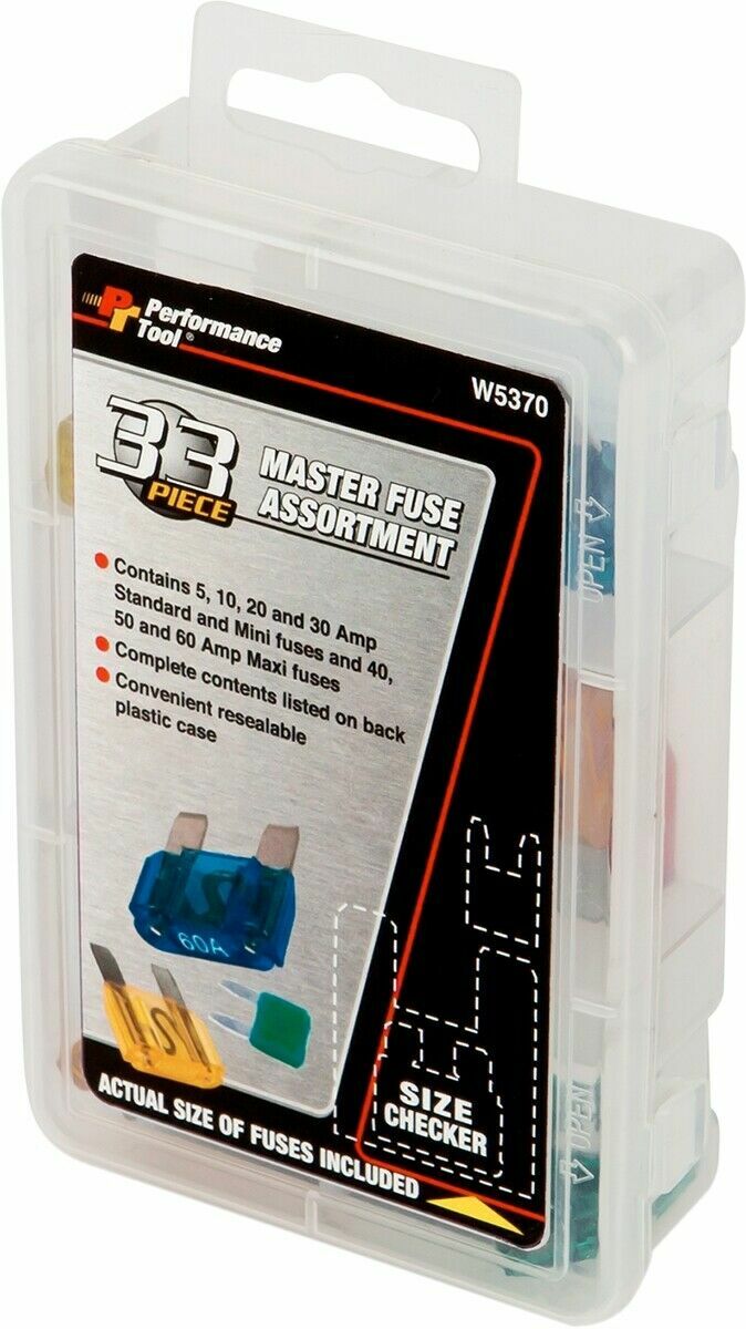 PERFORMANCE TOOL FUSE ASST MASTER 33PC W5370 NEW