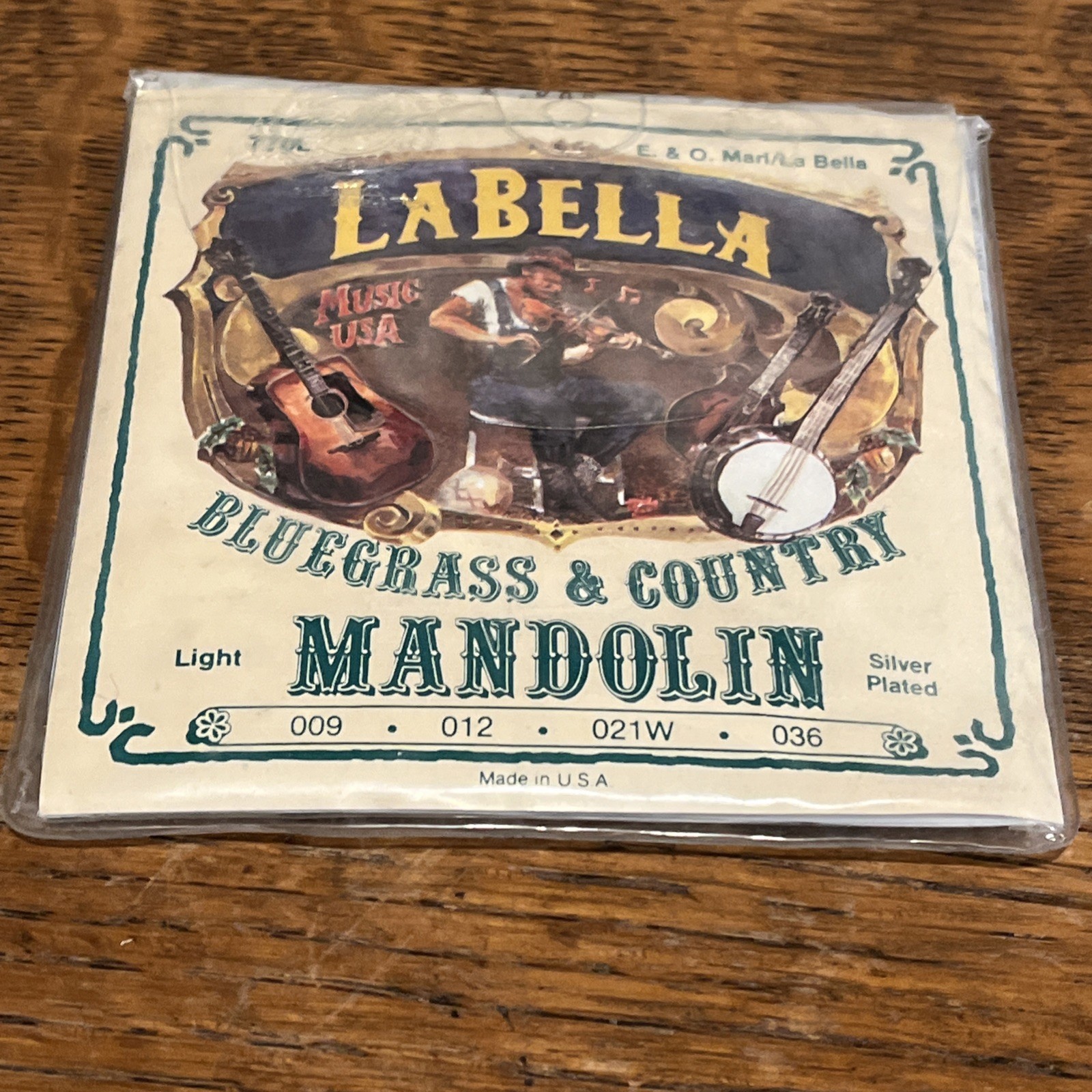 Vintage La Bella Mandolin Strings Silver Planted  Light 9 - 36  Loop ends 770L