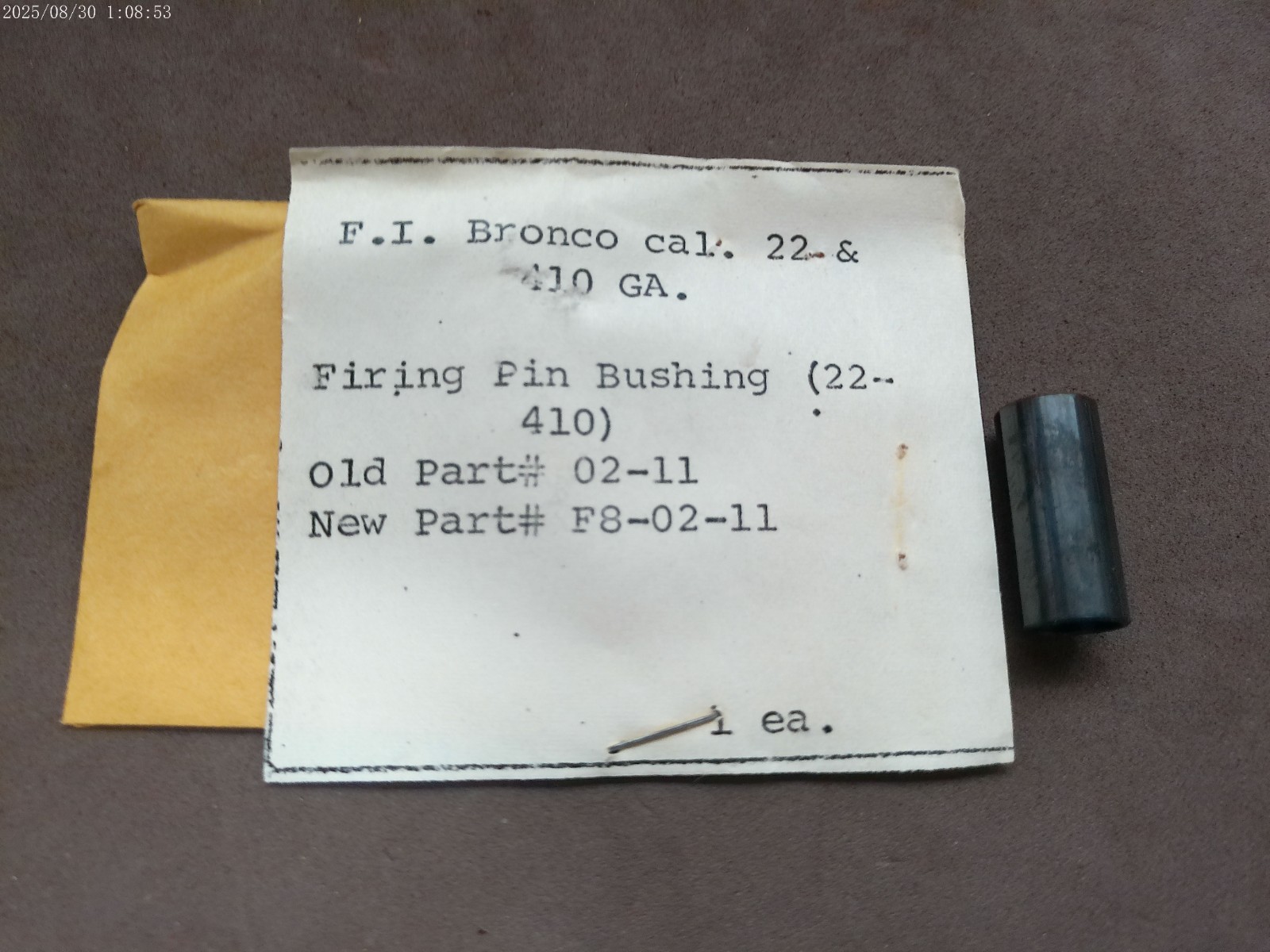 F.I. Bronco 22/410 firing pin bushing