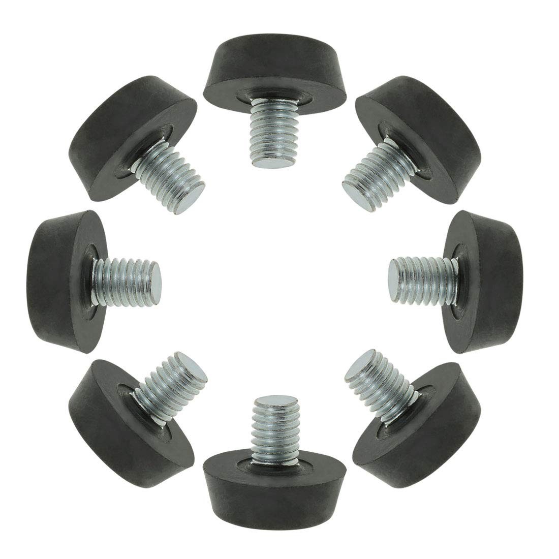 uxcell Metric M8 x 1.25 Furniture Glide Leveling Feet x 10 x 22mm, Black