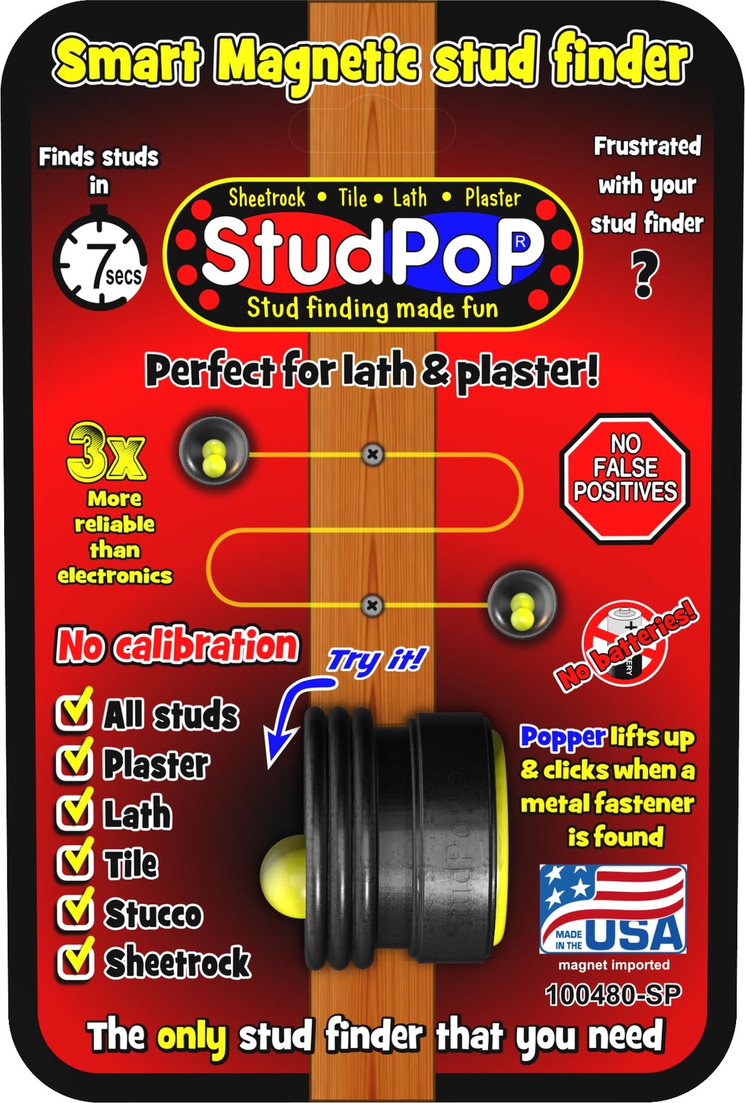 StudPoP® Original Smart Magnetic Stud Finder – No Amazon chooses color