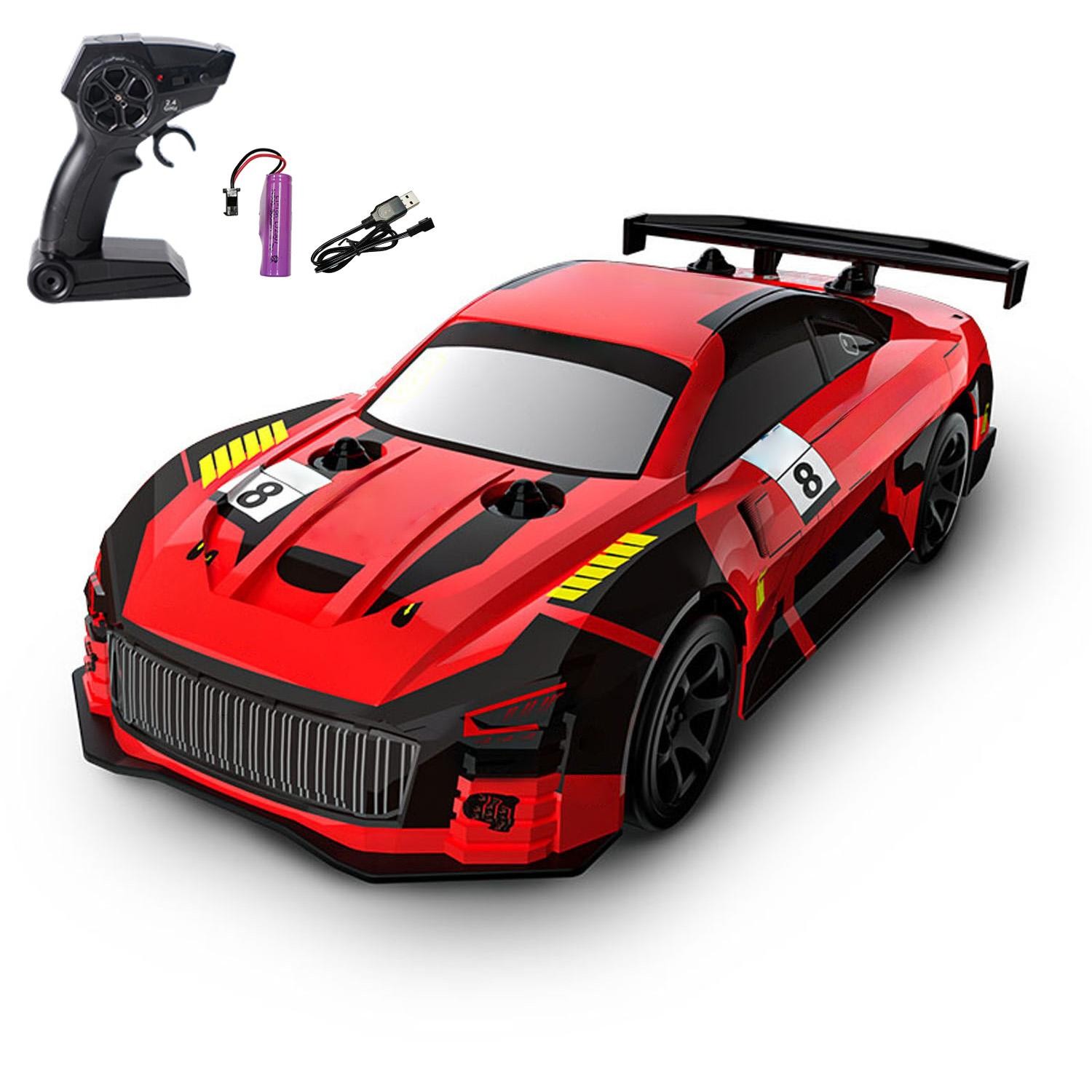 Plastic 1/18 RC Drift Car Q165 Drifting Racing Vehicle Light Transmitter Battery