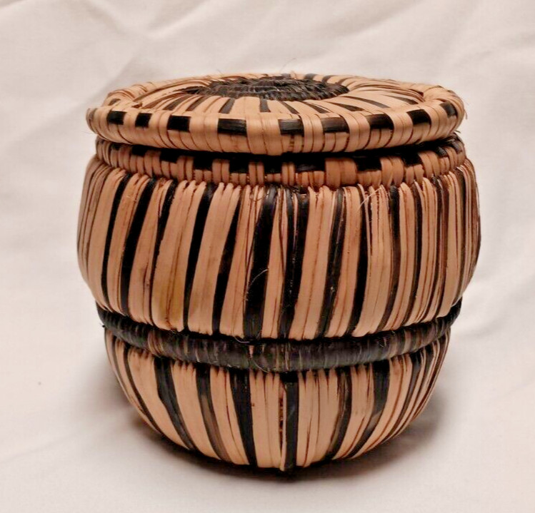 5" Round Lidded  Basket/Box Zambia, Africa