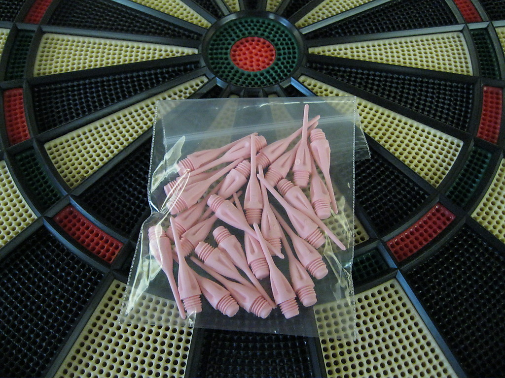 25 NEW DART TIPS Pink Rose Dimpled for All Electronic Dart Boards 1/4" Thread