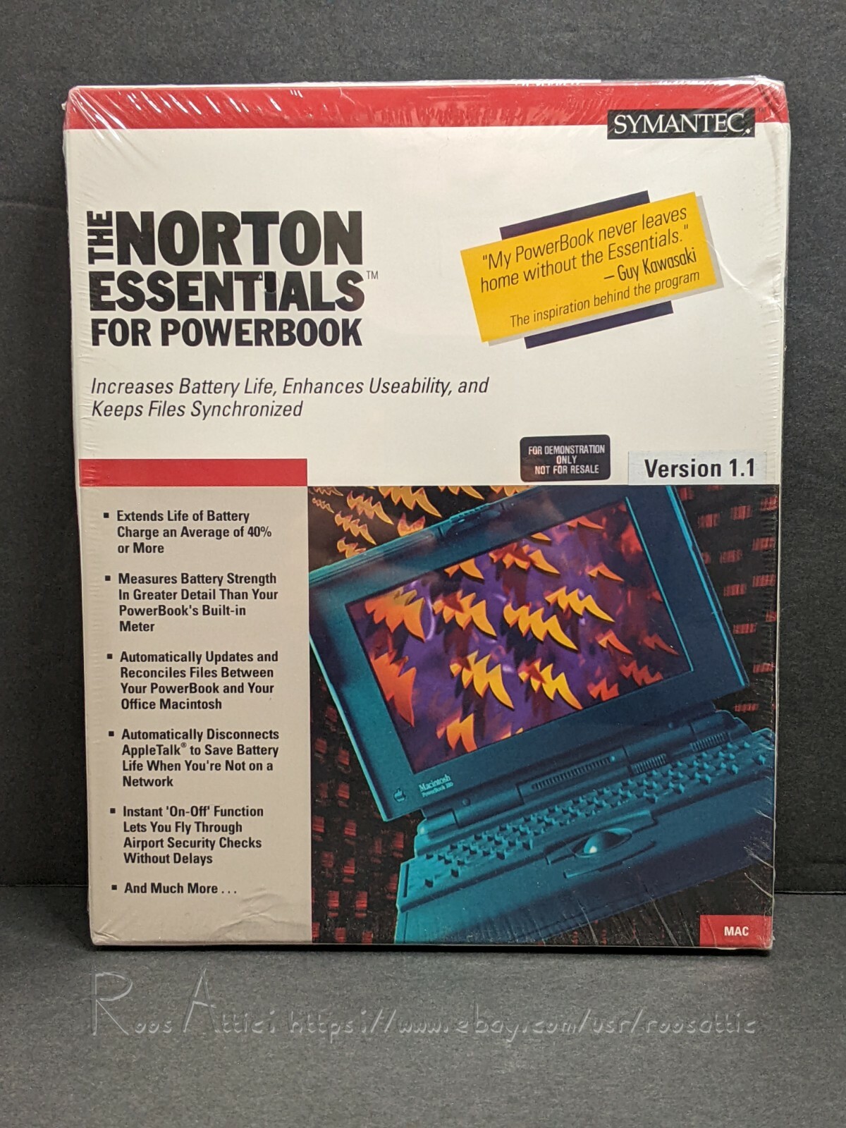 The Norton Essentials for PowerBook Symantec Version 1.1 DEMO 1992 Macintosh NEW